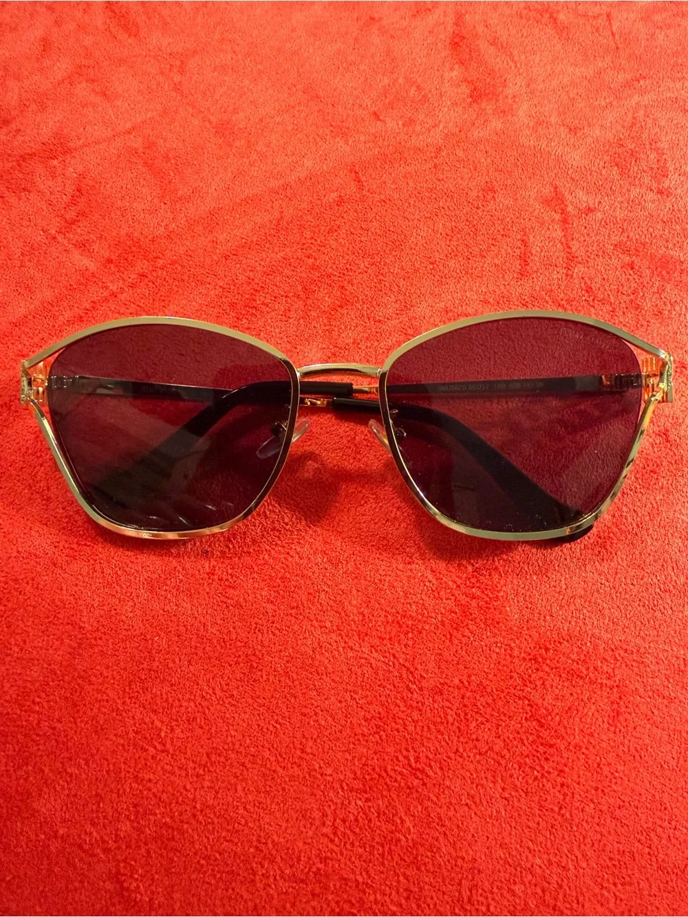Miu Miu Gold Metal Sunglass Arm with Engraved Logo